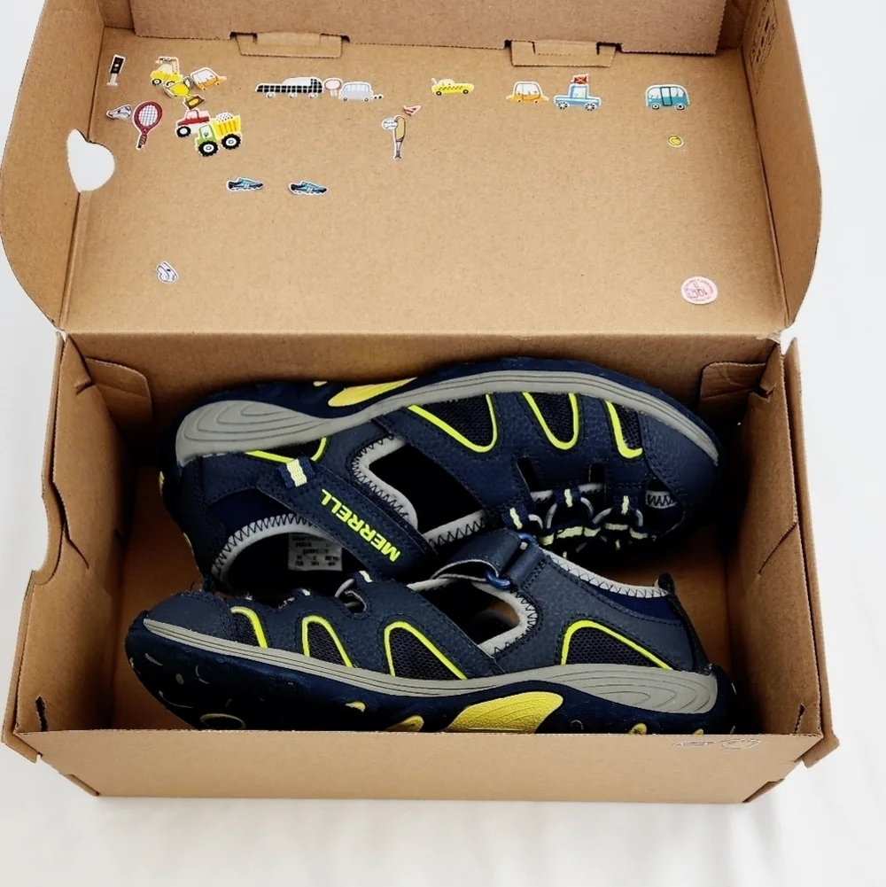 Merrell Hydro H20 Hiker Leather Blue and Lime Sandals